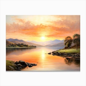 Sunset Over Windermere Canvas Print