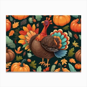 Default A Joyfully Festive Thanksgiving Illustration Featuring 0 (2) Canvas Print