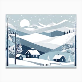 Christmas snow 8 vector art Canvas Print
