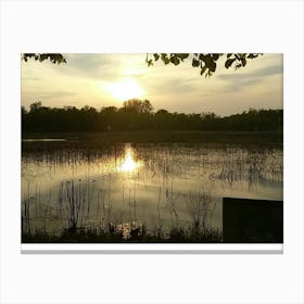 Sunrise Over A Pond Canvas Print