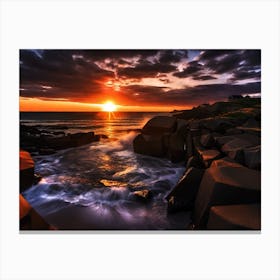 Sunset Over Rocks 17 Canvas Print