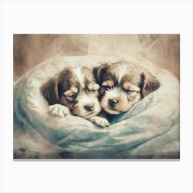 Cosy Puppies 2 Canvas Print