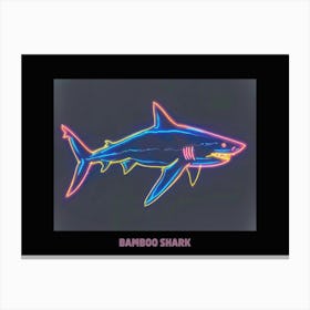 Neon Pink Aqua Bamboo Shark Poster 3 Canvas Print