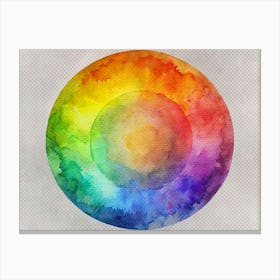 Watercolor Color Wheel On A Grey Textured Background Canvas Print