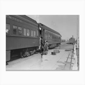 Untitled Photo, Possibly Related To Passenger, Alighting From Morning Train, Montrose, Colorado By Russell Lee Canvas Print