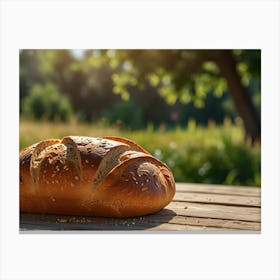 Bread On A Wooden Table 3 Canvas Print