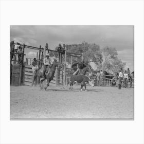 Untitled Photo, Possibly Related To Calf Roping, Rodeo At Quemado, New Mexico By Russell Lee Canvas Print