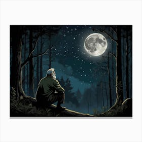 Full Moon In The Woods Canvas Print