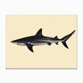 Grey Shark Silhouette 2 Canvas Print