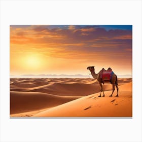 Camel In The Desert 10 Canvas Print