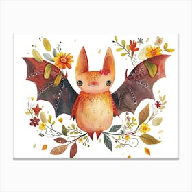 Little Floral Bat 2 Canvas Print