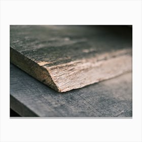 Close Up Of Old Grey Wood Canvas Print
