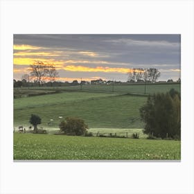 Sunrise Over A Field 2 Canvas Print