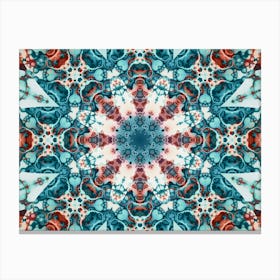 Alcohol Ink Blue And Red Abstract Pattern 5 Canvas Print
