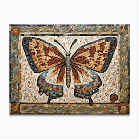 Roman Mosaic Butterfly VI Canvas Print