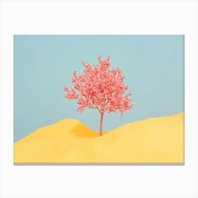 Pink Tree In The Desert Canvas Print