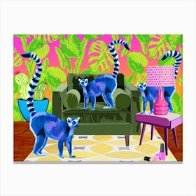 Lemurs In The House Canvas Print