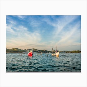 Fishing Boats In The Ocean Canvas Print