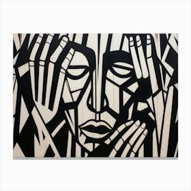 Black And White Abstract Painting 2 Canvas Print