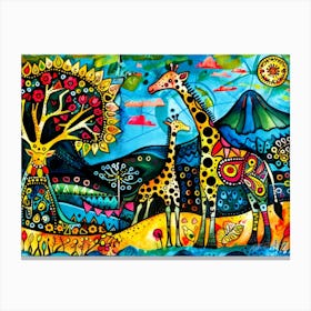 Serengeti Giraffe 3 - Batik Forest Canvas Print