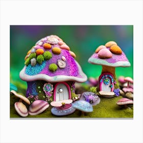 Blue & Purple Fairy House  Canvas Print