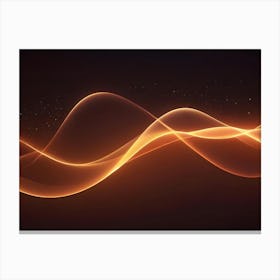 Abstract Image Of A Glowing, Golden Wave On A Black Background With Sparkling Particles Canvas Print