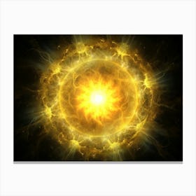 Glowing Yellow Orb With Cosmic Energy Canvas Print