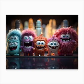 Fuzzy Monsters Canvas Print
