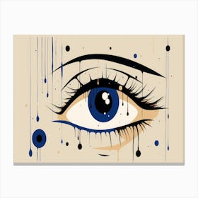 Eye With Drops Of Water Canvas Print