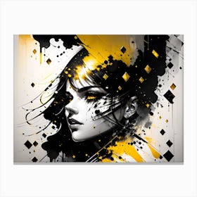 Black And Yellow Painting Canvas Print