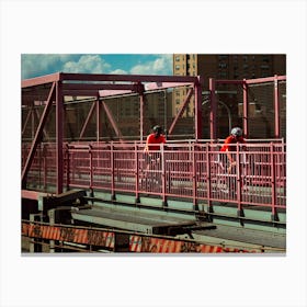 Bridge Biking Canvas Print
