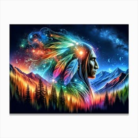  Native American, Tribe Art, Warrior Art, Heritage Collection  Canvas Print