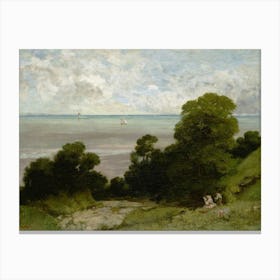 Vintage Painting View Of The Sea 1 Canvas Print