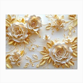 Gold Roses 1 Canvas Print