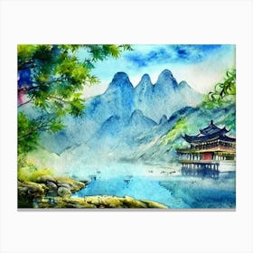 Whispers Of The Misty Pavilion Canvas Print