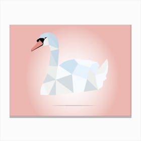 Swan Low Poly Art Canvas Print