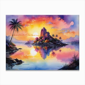 Sunset Island Canvas Print
