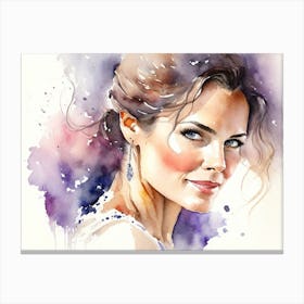 Watercolor Portrait Of A Woman Canvas Print