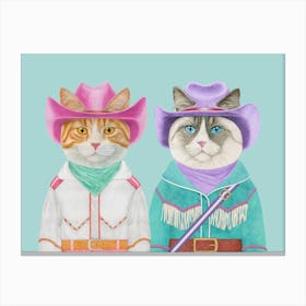 Cowboy Cats Canvas Print