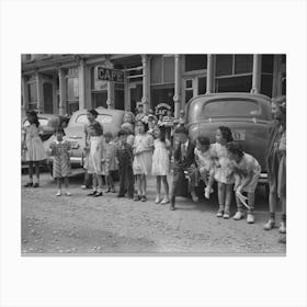 Children Watching The Labor Day Parade, Silverton, Colorado By Russell Lee Canvas Print
