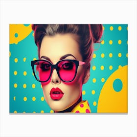 Portrait Of A Woman In Sunglasses Canvas Print