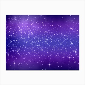 Purple And Blue Tone Shining Star Background Canvas Print