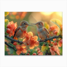 Beautiful Bird on a branch 7 Canvas Print