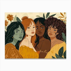 Four Beautiful Women Canvas Print