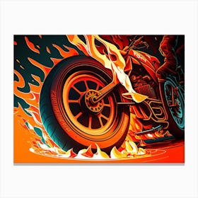 Fire Motorcycle Canvas Print