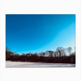 Snowy Field With Blue Sky 3 Canvas Print