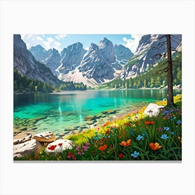 Lake In The Mountains 6 Canvas Print