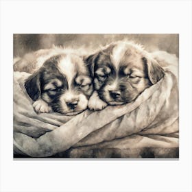 Sleepy Puppies 2 Canvas Print