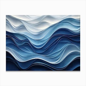 Abstract Background with Blue Waves Canvas Print