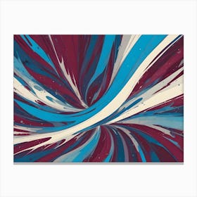 Abstract Background With Swirling Lines In Blue, Red, And White Hues Canvas Print